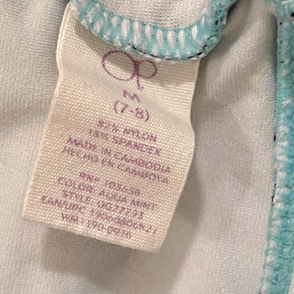 OP Blue Leopard Print Skirted One Piece Swimsuit - Picture 9 of 9